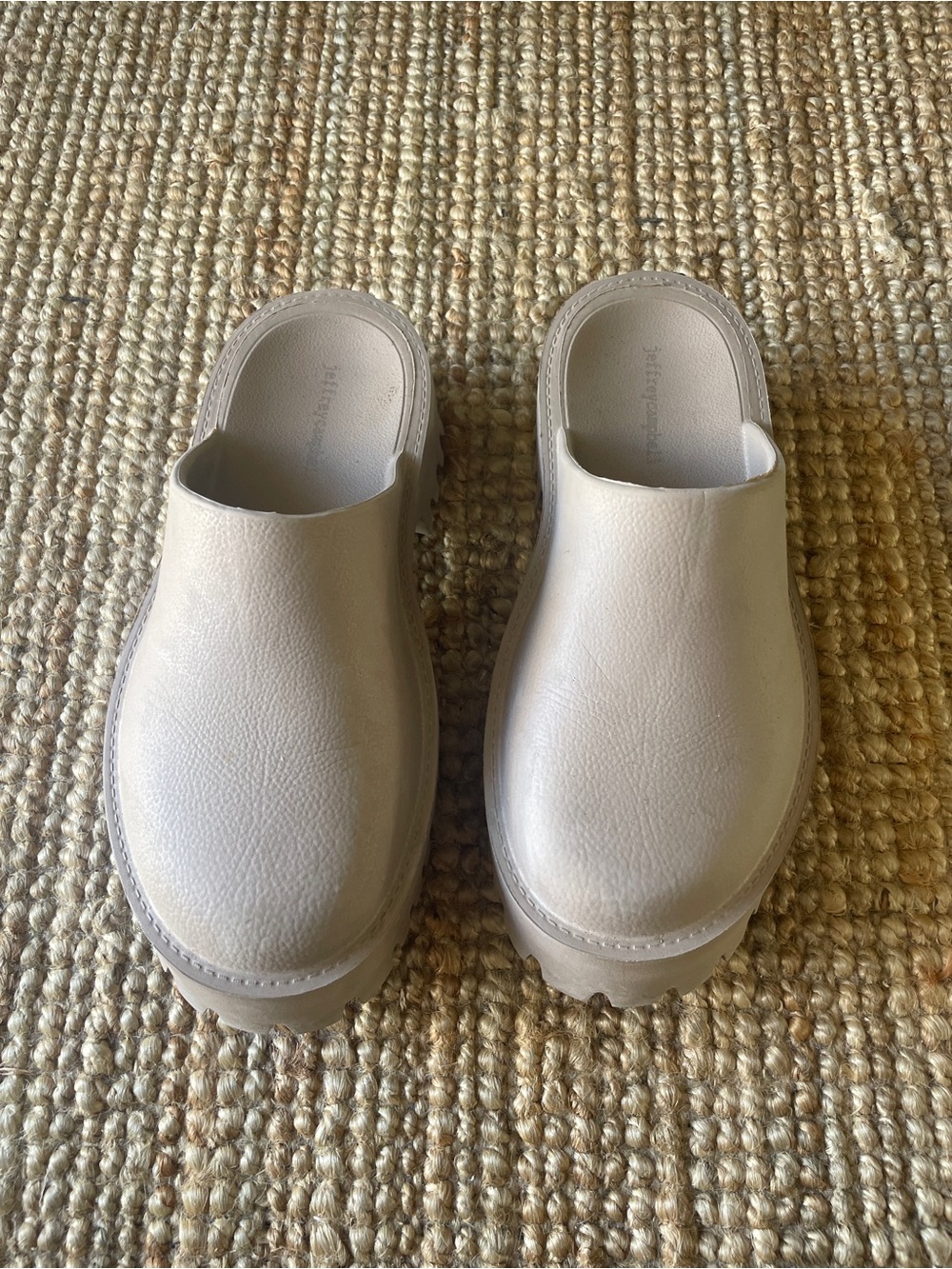 Jeffrey Campbell Jelly Platform Clogs Mules Beige Size 9 EU 40